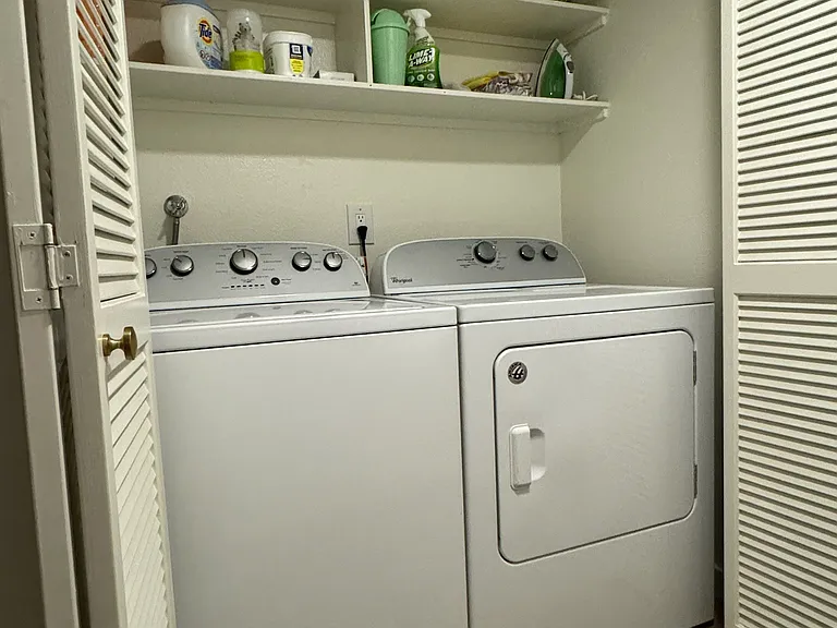 Large, indoor washer and dryer