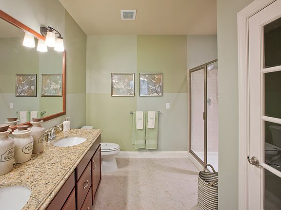 Master Bathroom with Dual Vanity and Shower