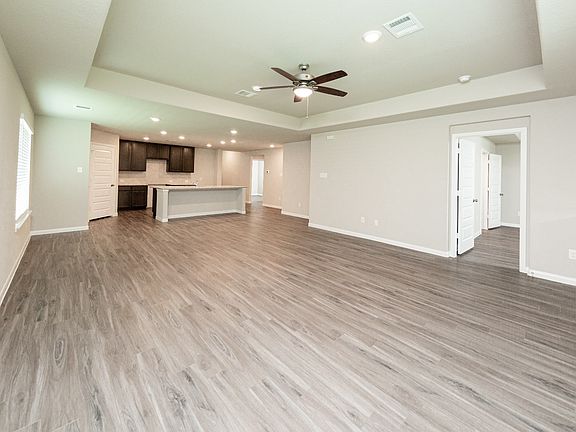 Family Room to Dining Area and Kitchen