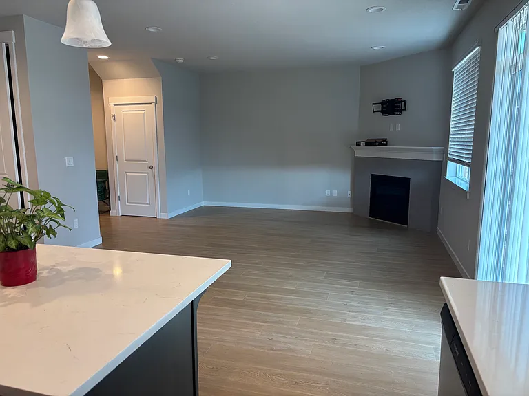 KITCHEN LOOKING INTO FAMILY ROOM