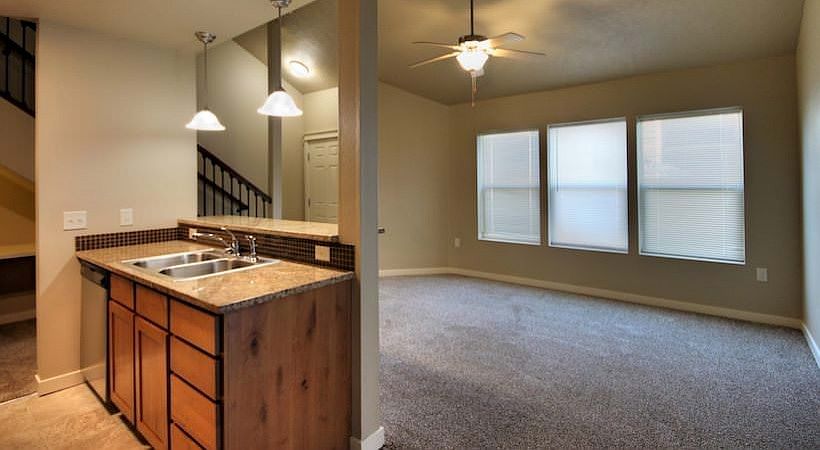 Select floorplans include carpet in living room.