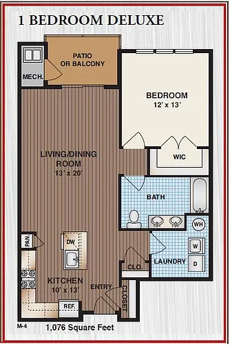 Floor plan 1 Bedroom Deluxe