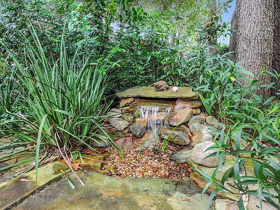 Water fall at fire pit