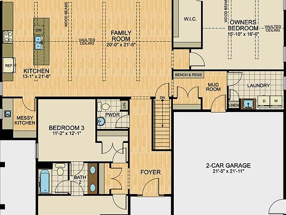 Floorplan of the Zander Model from Garman Builders