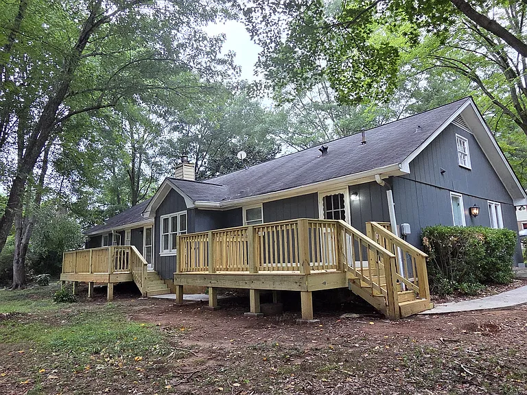 Spacious Yard with 2 new wooden decks