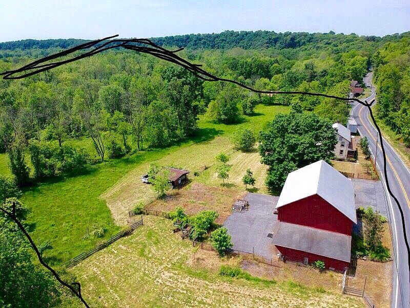 6.5 acres Farm House aerial view 