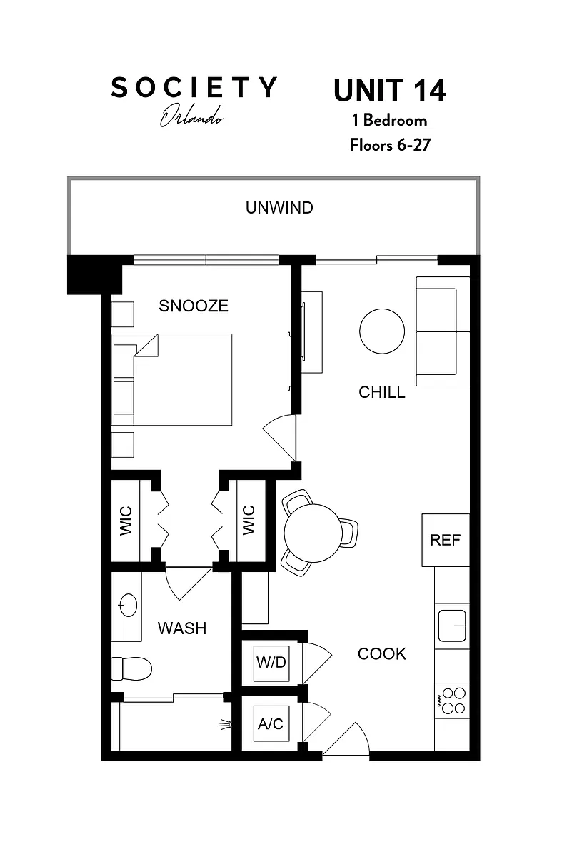 Floor plan 1 Bed - A3