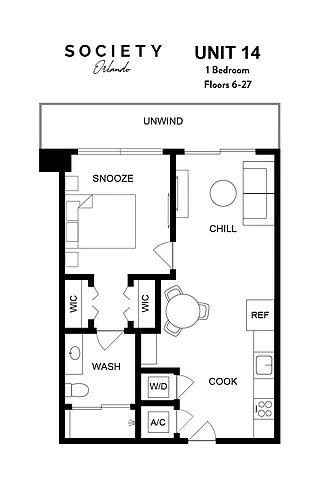 Floor plan 1 Bed - A3