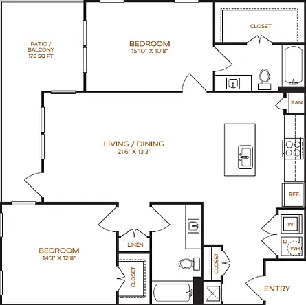 2 Bedroom | 2 Bathroom | 1165 Sq. Ft. 2 Bedroom | 2 Bathroom | 1165 Sq. Ft.