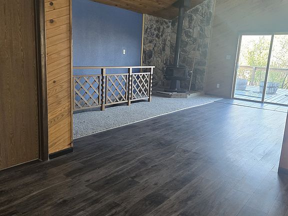 Living room with wood burning stove