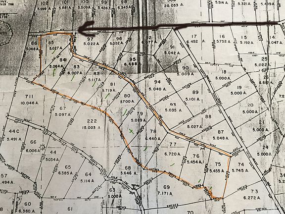 Land outlined in orange