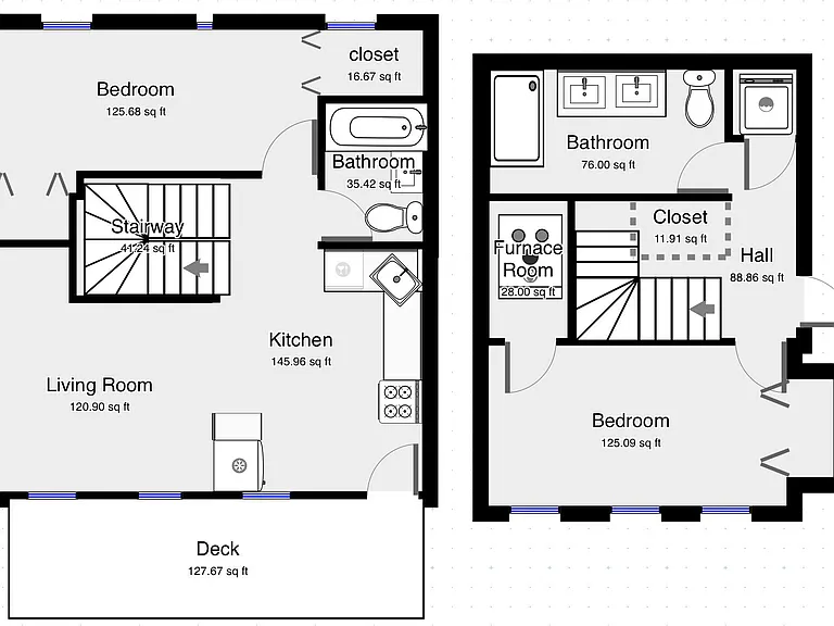 1st Floor and Basement floor plans