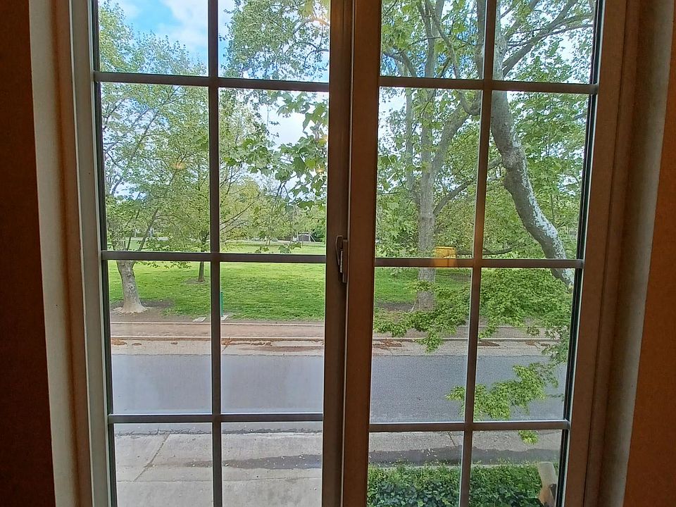 Window in bedroom area overlooking Curtis Park