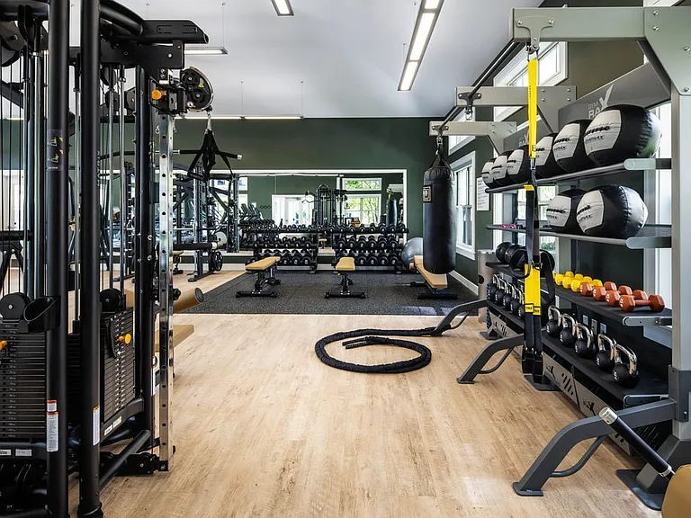 Fitness center with strength equipment
