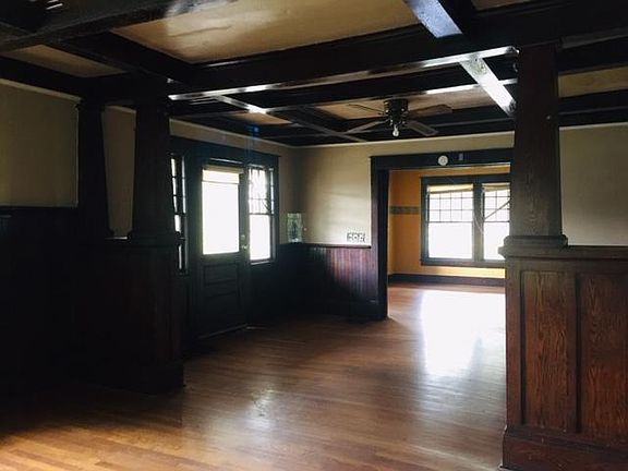 Living room with coffered ceilings