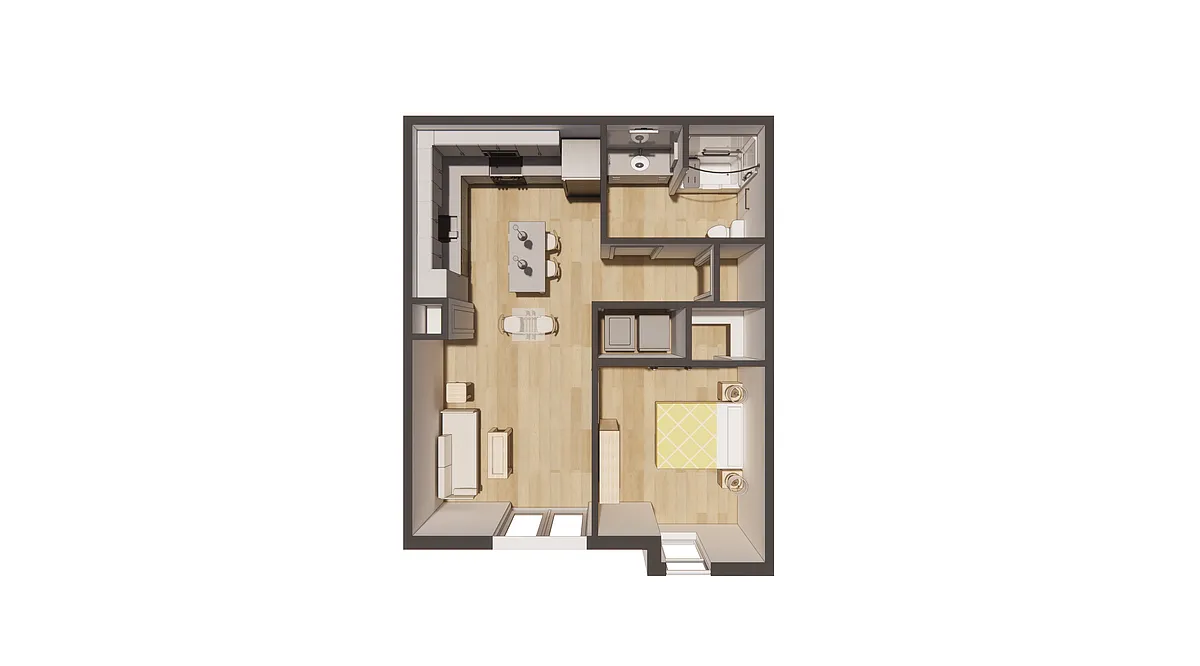 Floor plan 1 Bedroom Tax Credit
