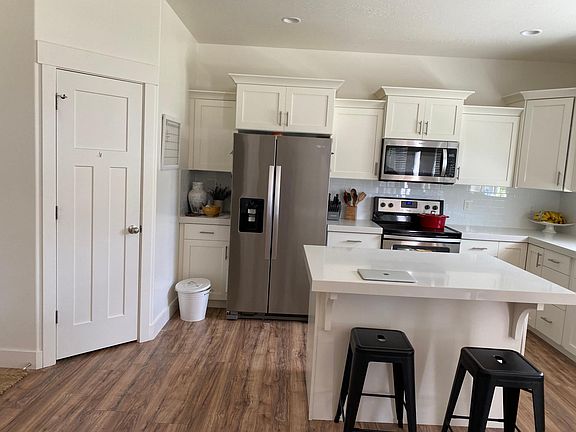 Kitchen with pantry.