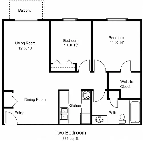 Floor plan 2 Bedroom (m FM)