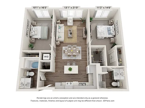Floor plan Two Bedroom B3