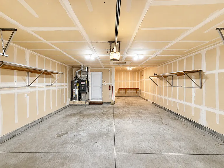 Garage with one side double deep.