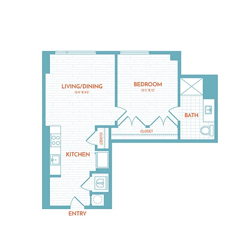 Floor plan C3 | 1 Bed | 1 Bath