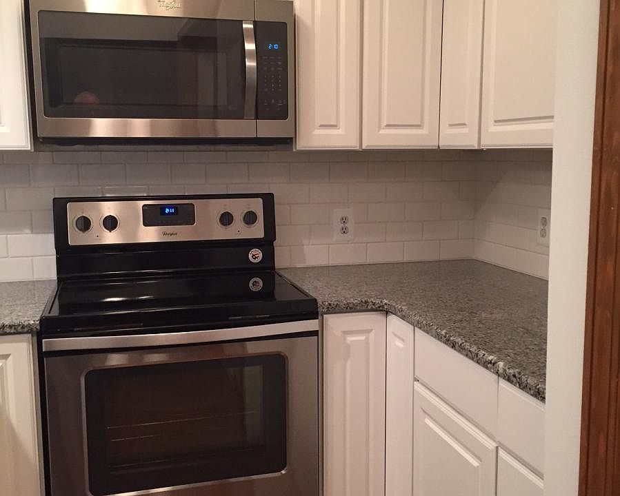 Kitchen with new stainless steel appliances