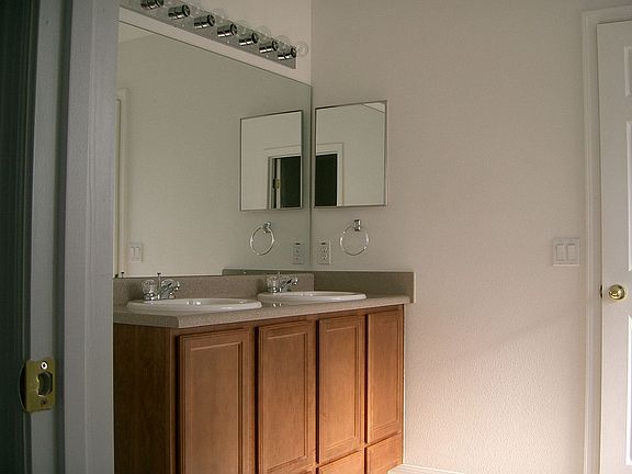 Master bath with raised vanity