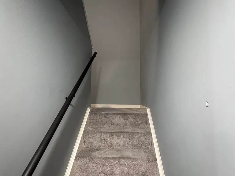 Wide stairs with handrail