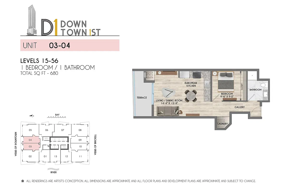 Floor plan 1B1Bl