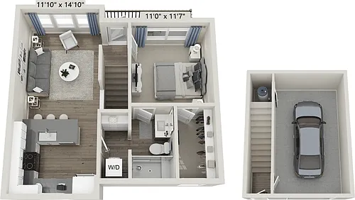Floor plan Vista-Carriage Home TH