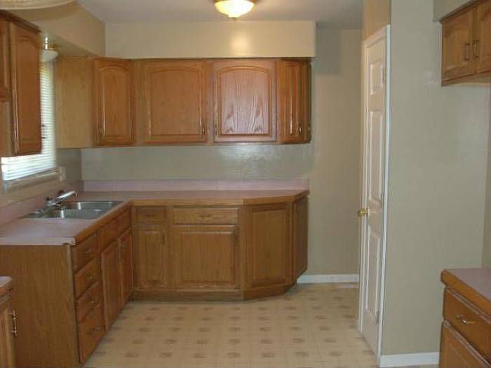 kitchen with nice oak cab