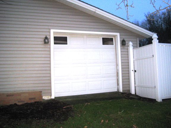 Workshop with overhead door