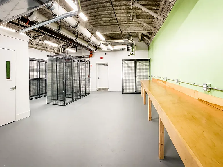 The storage lockers & garage workbench.