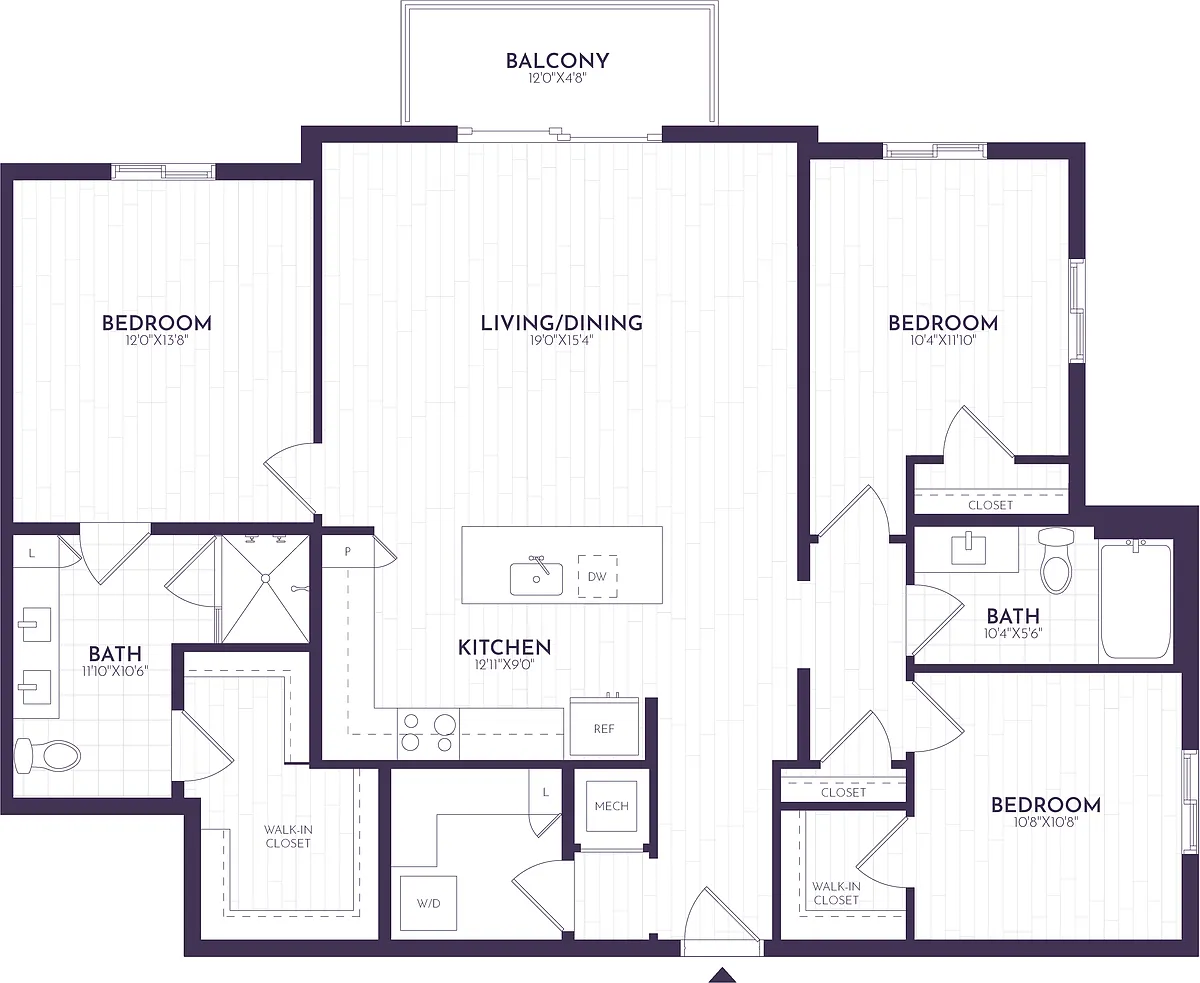 Floor plan 3 Bed/2 Bath-C1