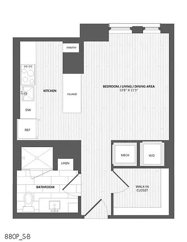 Floor plan Studio-S-B_880 P