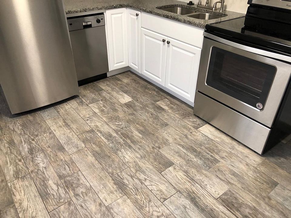 Beautifully tiled kitchen floor!