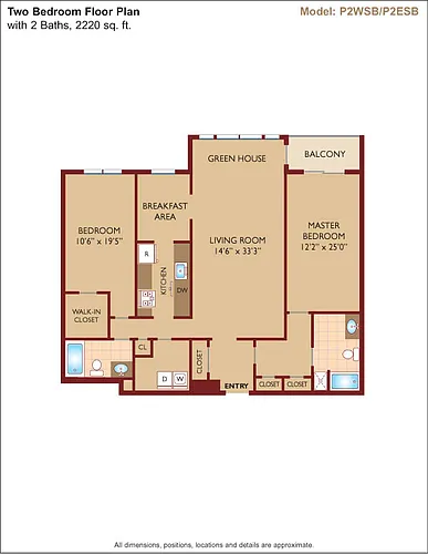 Floor plan $3.52/sq.ft. - Model P2WSB/P2ESB