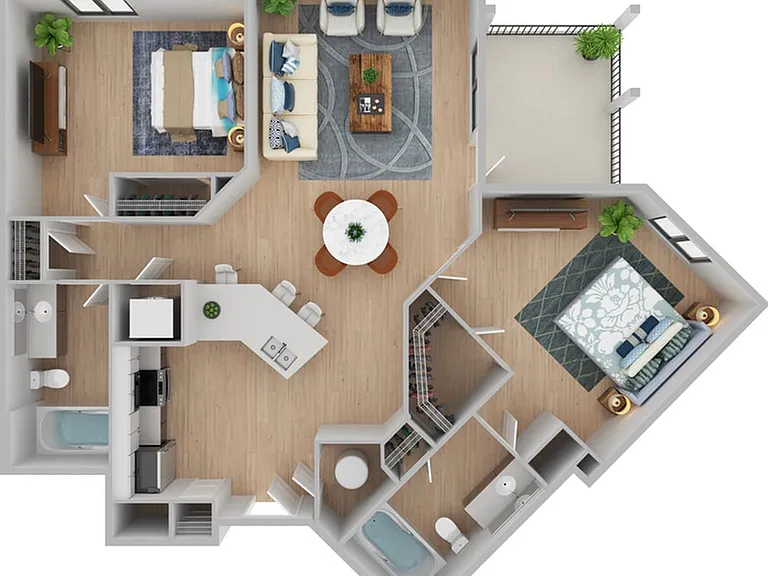 2 Bedroom | 2 Bath | 1044 SF | Renovated 2 Bedroom | 2 Bath | 1044 SF | Renovated
