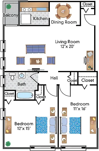 Floor plan 2 Bedroom 06 Tier