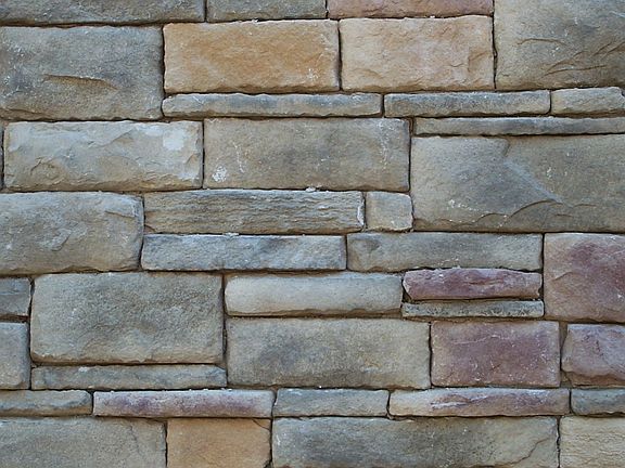 Detail of Stacked Stone front.