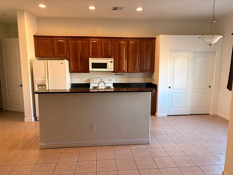 Kitchen opens to family room