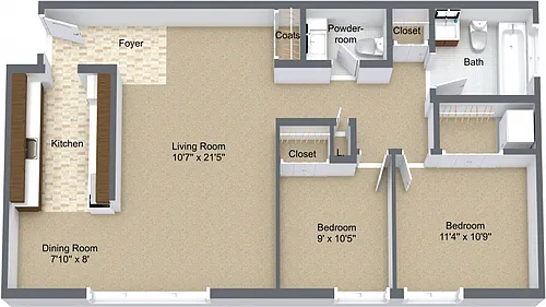 Floor plan 2 Bedroom