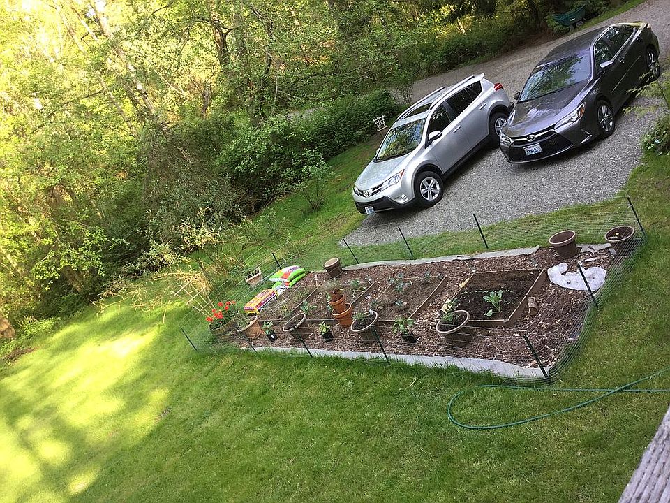 View from deck to garden.