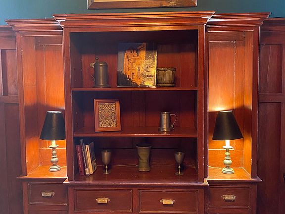 Wood cabinet in living room