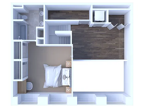 Floor plan 2 Bedroom/2 Bathroom w/ Loft - 1275