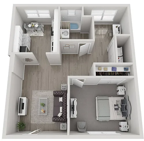 Floor plan A10 1x1 H Semi-Upgraded - Call for Availability