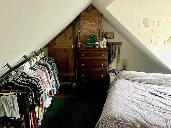 Large closet behind door for a bunch of extra storage! Bed can be placed on either side of the room.