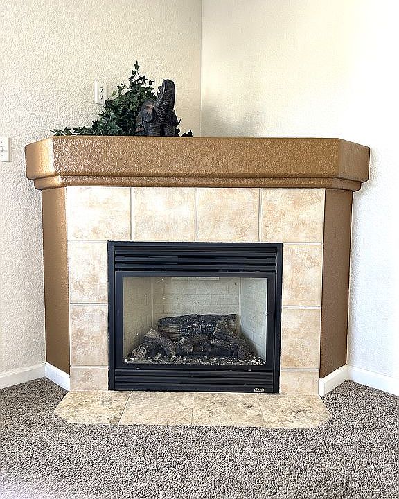 Cozy gas fireplace