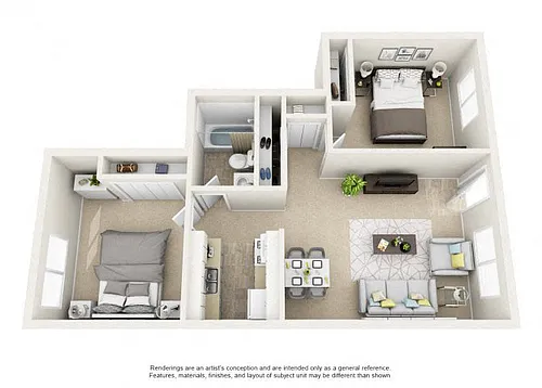 Floor plan 2 Bed 1 Bath II