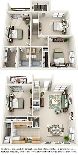 Floor plan Sunflower with Premium Cabinetry